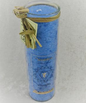 Chakra Kerze / Windlichter, Visuddha, hellblau, Kerzen Wagner
